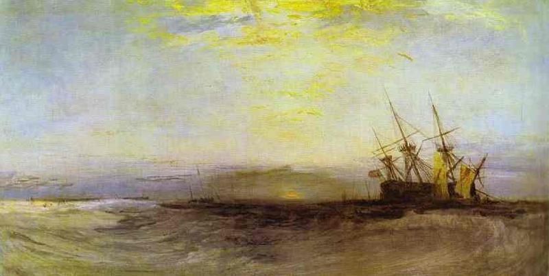 J.M.W. Turner A Ship Aground. oil painting image